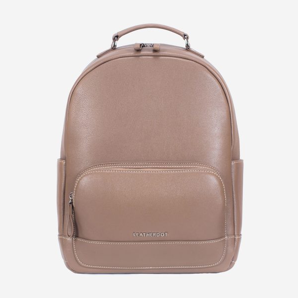 West Backpack Sandstone Limited Edition in full-grain leather with structured silhouette by LeatherDot Bangladesh